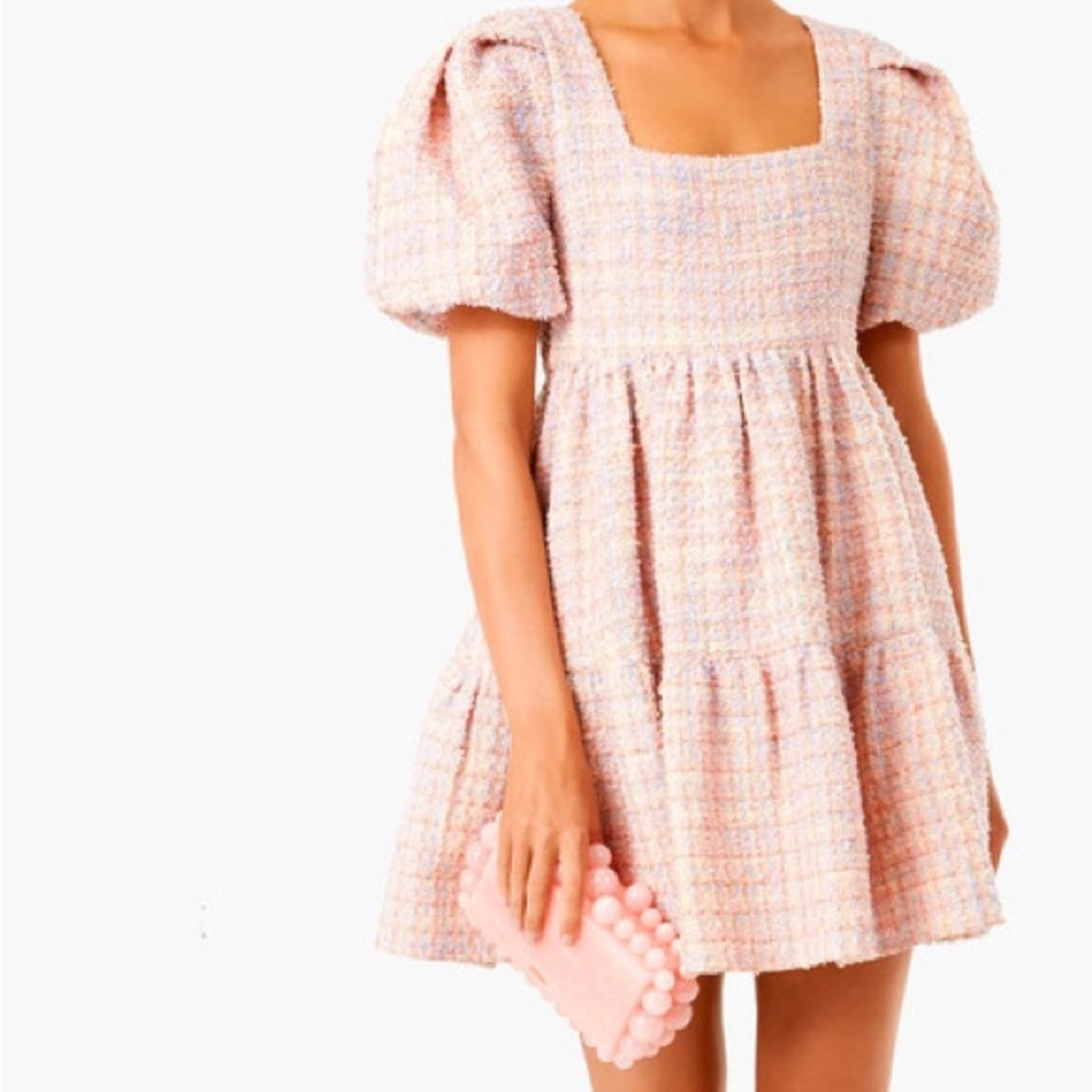 Hyacinth House Pink Nora Tweed Dress NWT